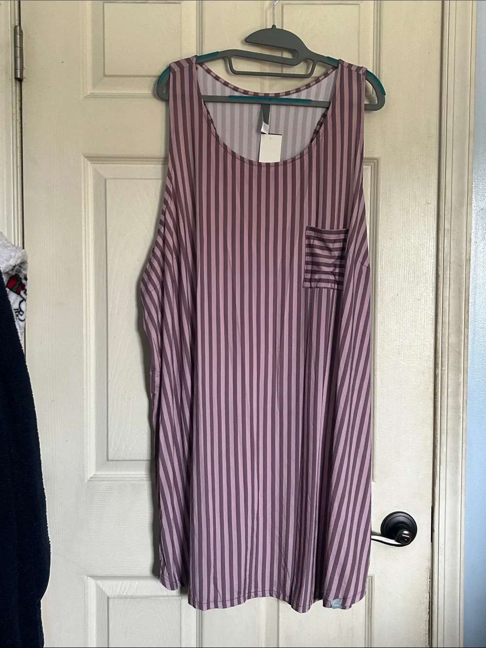 Cacique sleeveless purple stripes sleep tunic tank top size 26/28